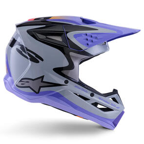 ALPINESTARS 2026 S-M3 YOUTH HELMET JETTSON GRAY/PURPLE/BLACK GLOSS