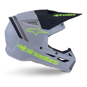 ALPINESTARS 2026 S-M3 RADIUM HELMET GRAY/BLACK/YELLOW FLUORO MATTE