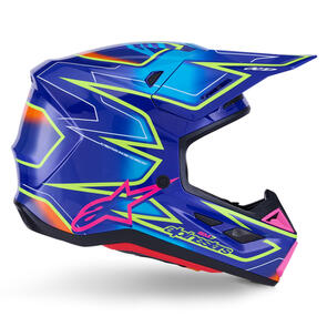 ALPINESTARS 2026 S-M7 CAST HELMET BLUE/PINK/YELLOW FLUORO GLOSS