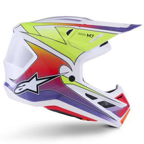 ALPINESTARS 2026 S-M7 FUSE HELMET WHITE/YELLOW FLUORO/PURPLE GLOSS