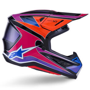 ALPINESTARS 2026 S-M7 FUSE HELMET BLUE/PURPLE/PINK GLOSS