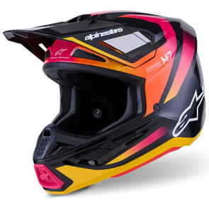 ALPINESTARS 2026 S-M7 RISE HELMET BLACK/YELLOW FLUORO/PINK GLOSS