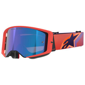 ALPINESTARS 2026 SUPERTECH VISION CORP GOGGLE HOT CORAL/PURPLE MIRROR BLUE LENS