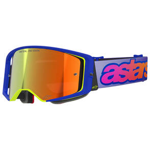 ALPINESTARS 2026 SUPERTECH VISION VISTA GOGGLE BLUE/YELLOW/PURPLE MIRROR RED LENS