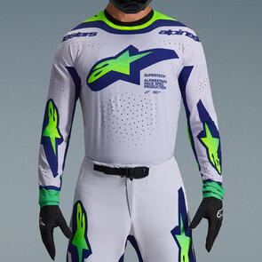 ALPINESTARS 2026 SUPERTECH VISTA JERSEY LIGHT GRAY/YELLOW FLUORO/BLUE