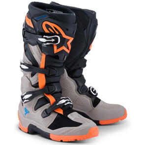ALPINESTARS 2026 TECH-7 ENDURO BOOTS BLACK/WARM GRAY/ORANGE FLUORO