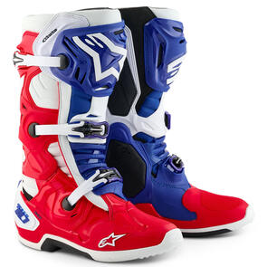 ALPINESTARS 2026 TECH-10 LIMITED EDITION RED BUD MX BOOTS BRIGHT RED/WHITE/BLUE