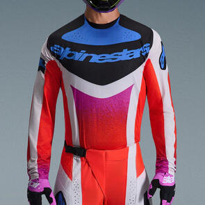 ALPINESTARS 2026 TECHSTAR KNIF JERSEY LIGHT GRAY/ORANGE FLUORO/BLACK