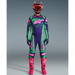 ALPINESTARS 2026 TECHSTAR NOMUR DEEP PURPLE/GREEN/PINK FLUORO FULL KIT