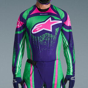 ALPINESTARS 2026 TECHSTAR NOMUR JERSEY DEEP PURPLE/GREEN/PINK FLUORO