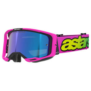 ALPINESTARS 2026 VISION 8 VISTA GOGGLE PINK FLUORO/YELLOW FLUORO MIRROR BLUE LENS