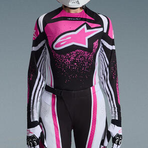ALPINESTARS 2026 WOMENS STELLA TECHSTAR NOMUR JERSEY BLACK/WHITE/FUCHSIA