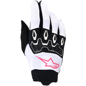 ALPINESTARS 2026 WOMENS STELLA FULL BORE GLOVES WHITE/PINK FLUORO/BLACK