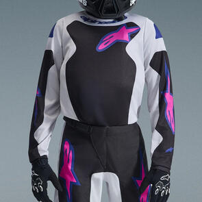 ALPINESTARS 2026 YOUTH FLUID GRID JERSEY BLACK/LIGHT GRAY/PURPLE