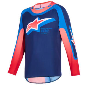ALPINESTARS 2026 YOUTH SUPERTECH VISTA JERSEY DARK NAVY/HOT CORAL/COBALT