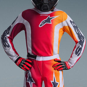 ALPINESTARS 2026 YOUTH FLUID PORTL JERSEY RED/LIGHT GRAY/DARK GRAY