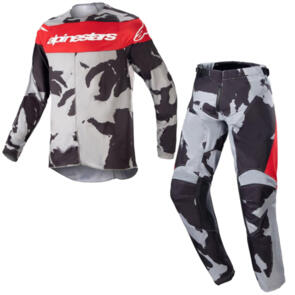 ALPINESTARS 2023 YOUTH RACER TACTICAL GEARSET CAST GRAY CAMO/RED
