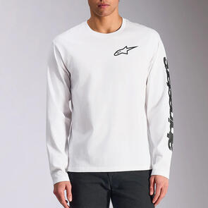 ALPINESTARS TRACKSIDE LONG SLEEVE CSF TEE WHITE/BLACK