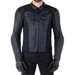 ALPINESTARS ROAD FASTER V3 LEATHER JACKET BLACK/BLACK