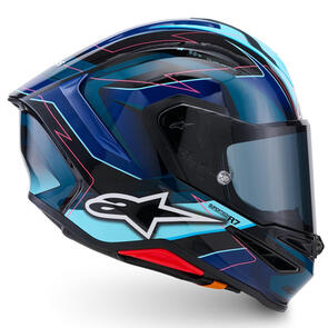 ALPINESTARS SUPERTECH R7 HELMET KINETIS BLACK/BLUE/PINK FLUORO/WHITE GLOSS