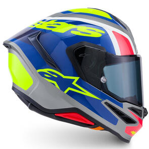 ALPINESTARS SUPERTECH R7 HELMET LUMEN SILVER/BLUE/PINK/YELLOW FLUORO