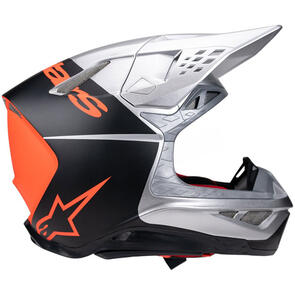 ALPINESTARS SUPERTECH S-M10 HELMET FLOOD SILVER/BLACK/ORANGE FLUORO MATTE/GLOSS