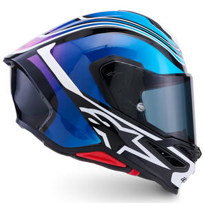 ALPINESTARS SUPERTECH R7 HELMET ZEAL BLACK/BLUE/PINK FLUORO/WHITE GLOSS