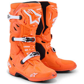 ALPINESTARS TECH-10 SUPERVENTED BOOTS ORANGE FLUORO/BLACK/WHITE