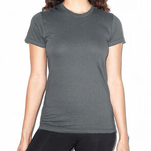 AMERICAN APPAREL 23215W WOMENS FINE JERSEY CLASSIC SHORT SLEEVE T-SHIRT - ASPHALT