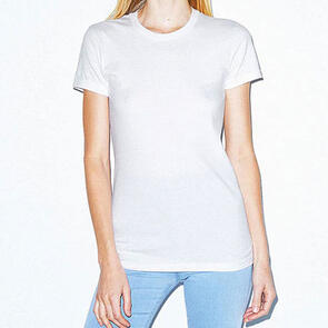 AMERICAN APPAREL 23215W WOMENS FINE JERSEY CLASSIC SHORT SLEEVE T-SHIRT - WHITE