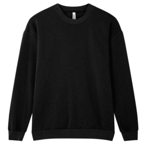 AMERICAN APPAREL RF496 REFLEX FLEECE UNISEX CREWNECK SWEATSHIRT - BLACK