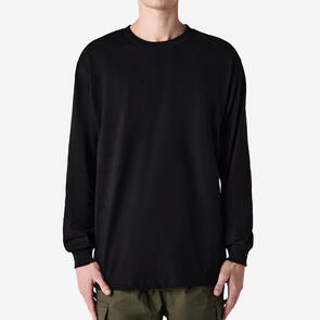 AMERICAN APPAREL 1304 HEAVYWEIGHT COTTON UNISEX LONG SLEEVE T-SHIRT - BLACK