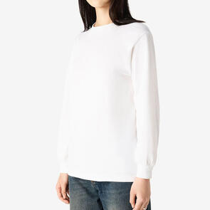 AMERICAN APPAREL 1304 HEAVYWEIGHT COTTON UNISEX LONG SLEEVE T-SHIRT - WHITE