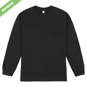 AMERICAN APPAREL 1304 HEAVYWEIGHT COTTON UNISEX LONG SLEEVE T-SHIRT - BLACK