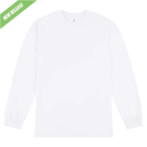 AMERICAN APPAREL 1304 HEAVYWEIGHT COTTON UNISEX LONG SLEEVE T-SHIRT - WHITE