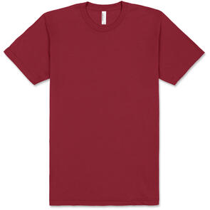 AMERICAN APPAREL 2001 UNISEX FINE JERSEY SHORT SLEEVE T-SHIRT - CRANBERRY