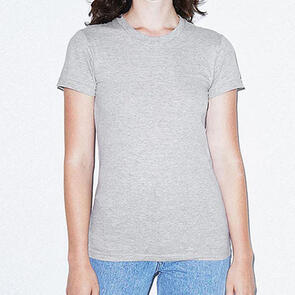 AMERICAN APPAREL 23215W WOMENS FINE JERSEY CLASSIC SHORT SLEEVE T-SHIRT - HEATHER GREY