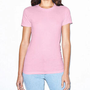 AMERICAN APPAREL 23215W WOMENS FINE JERSEY CLASSIC SHORT SLEEVE T-SHIRT - PINK