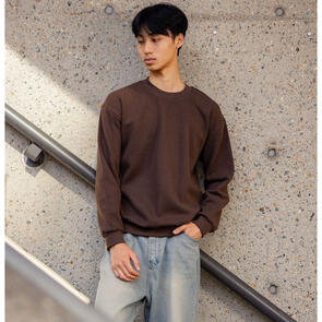 AMERICAN APPAREL RF496 REFLEX FLEECE UNISEX CREWNECK SWEATSHIRT - BROWN