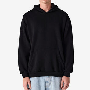 AMERICAN APPAREL RF498 REFLEX FLEECE UNISEX HOODED SWEATSHIRT - BLACK