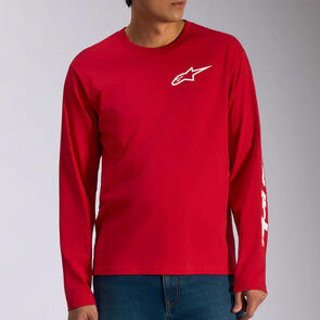 ALPINESTARS TRACKSIDE LONG SLEEVE CSF TEE RED/WHITE