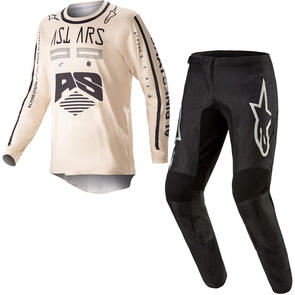 ALPINESTARS 2023 RACER FOUND JERSEY MOUNTAIN + 2026 FLUID GRAPHITE PANTS BLACK/SILVER