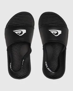 QUIKSILVER TODDLERS BRIGHT COAST STRAPPED S;IDERS BLACK/WHITE/BLACK