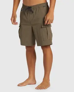 QUIKSILVER TAXER CARGO SHORTS AMPHIBIAN 19" CANTEEN