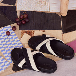 ROXY WOMENS SYENNA SANDALS BLACK/CREAM