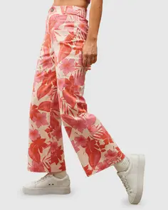 ROXY COASTAL CRUISER WIDE LEG TROUSER PALE DOGWOOD LHIBISCUS - WASHD