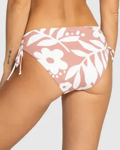 ROXY PT BEACH CLASSICS HIPSTER TIE BIKINI BOTTOM ASH ROSE BOTANICAL STENCIL