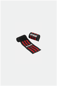 STING ELASTICISED LIFTING WRIST WRAPS BLACK / RED 18INCH