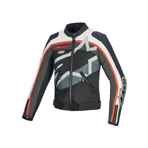 ALPINESTARS ROAD  IDLES LEATHER/TEXTILE JACKET OFF WHITE/FLAME RED/BLACK