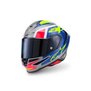 ALPINESTARS SUPERTECH R7 HELMET LUMEN SILVER/BLUE/PINK/YELLOW FLUORO